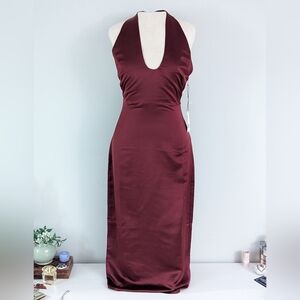 Jason Wu Satin Halter Neck Midi Dress